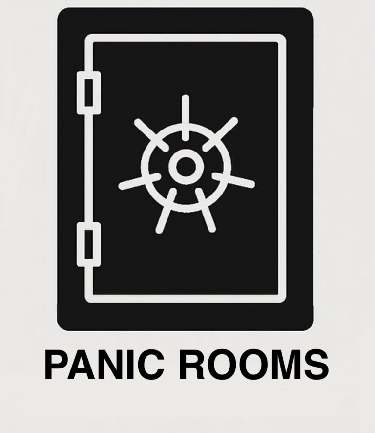 Person entering a door icon symbolizing a panic room or safe room