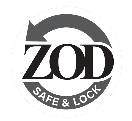 ZOD Safes category logo representing secure and certified safes with reliable return and refund policy for home and business protection